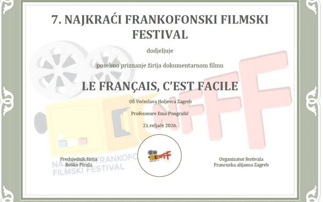 POSEBNO PRIZNANJE NA FRANKOFONSKOM FILMSKOM FESTIVALU